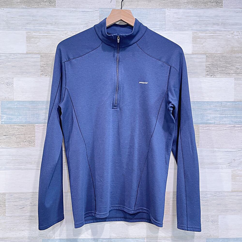 Patagonia Capilene 1/4 Zip Polartech Pullover Navy Blue Lightweight Mens Small